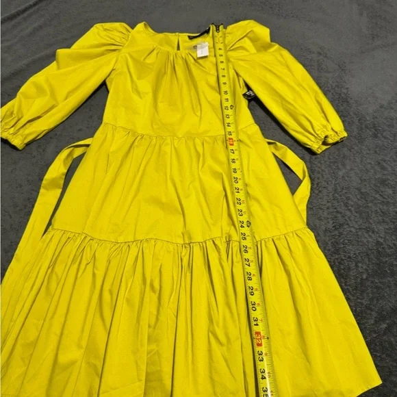 New York & Company Yellow Puff Sleeve Sundress - Picture 9 of 15